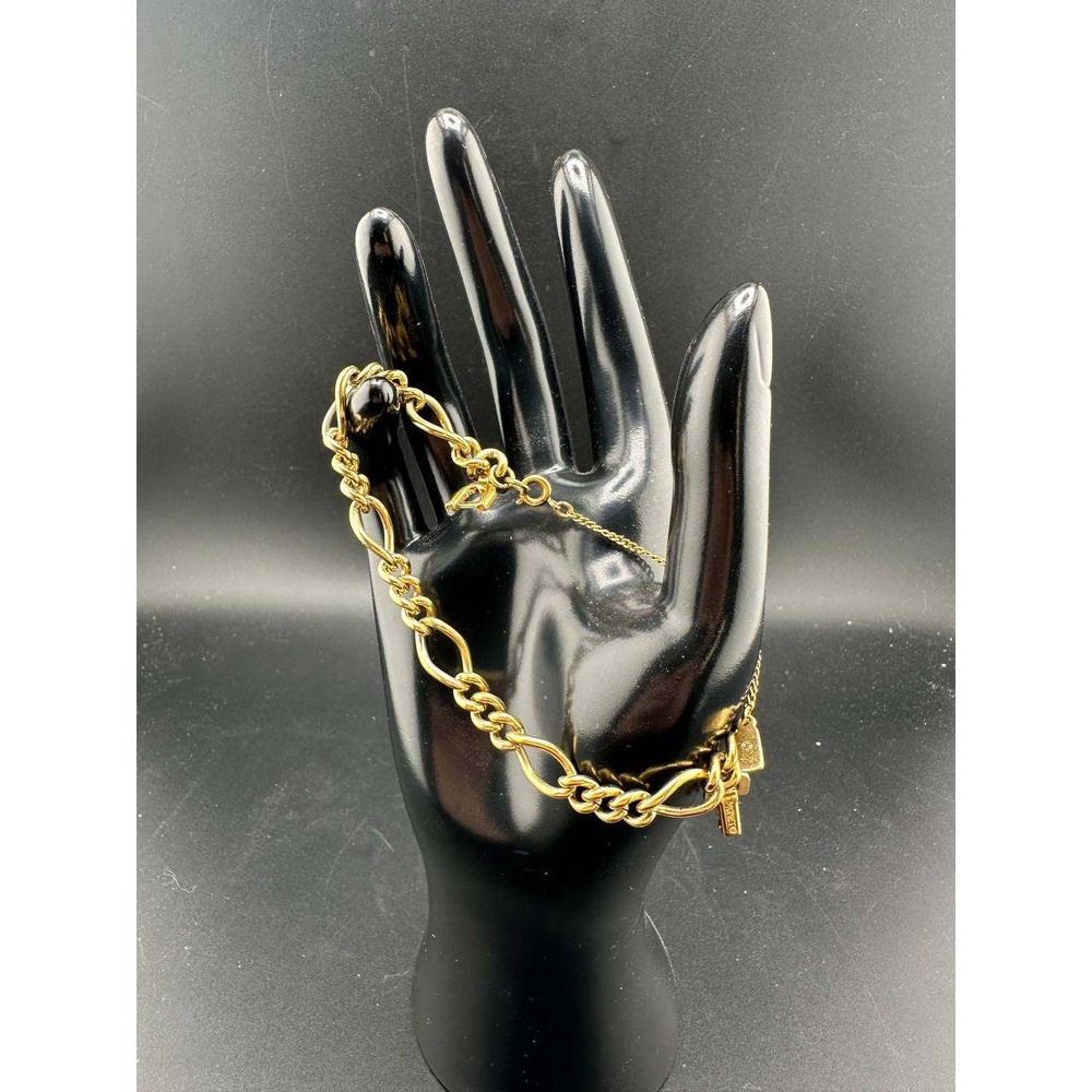 Vintage Monet Gold Tone‎ Mixed Link Chain Bracelet Costume Jewelry - 056(60)